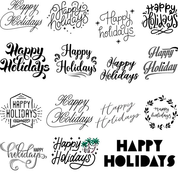 happy holidays svg bundle , Christmas Sign Cut file