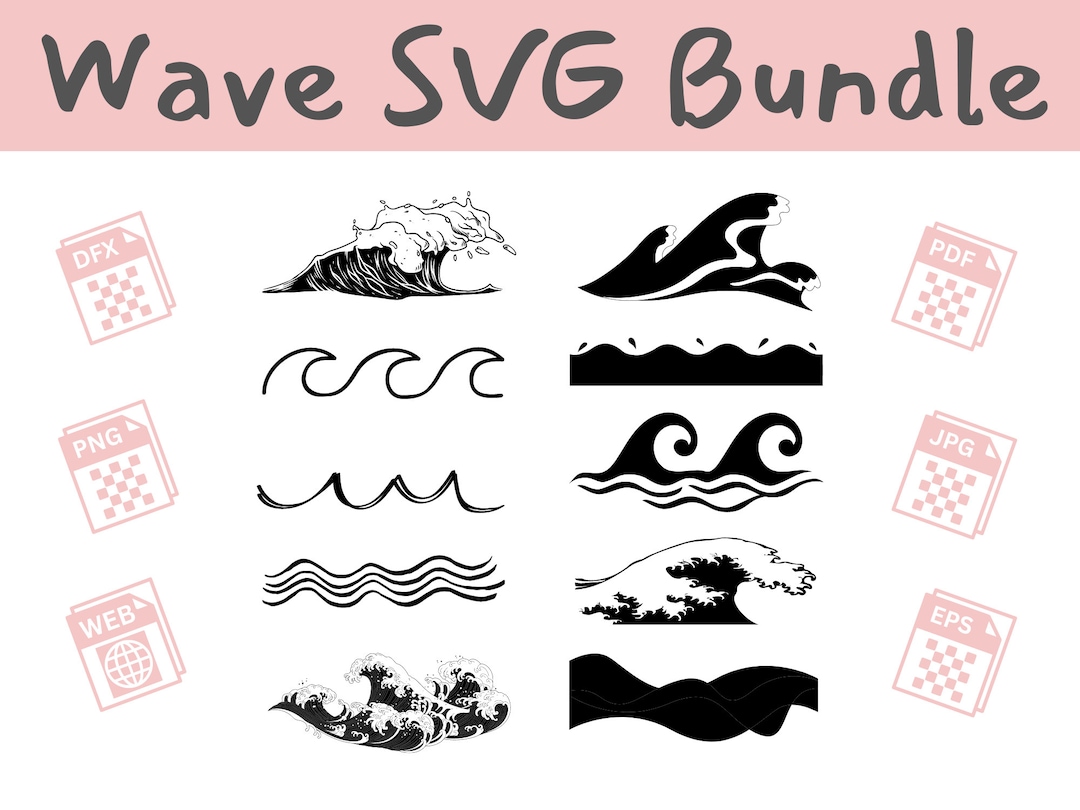 Wave Svg, Waves Svg Bundle, Beach Svg, Ocean Svg, Water Svg, Sea Waves