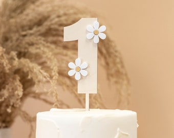 Daisy Cake Topper Flower | Daisy Birthday Party Decor, Custom Personalized Name, Retro Groovy Birthday, 1st birthday, Boho first birthday
