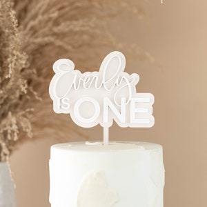 3D Acrylic Custom Name Cake Topper | Boho First Birthday Party | Personalized Name, First Birthday, 1st birthday, Double Layered Cake Decor