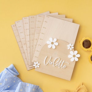 Personalized Wooden Daisy Growth Chart | Boho Flower | Growth Height Chart | Measuring Stick | Ruler | Growth Chart Ruler | Kids Room Decor