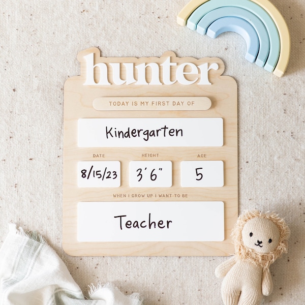 Personalized Last Day of School Sign, First Day of School Board Sign, Custom First Day of School Dry Erase Board, Back to School Photo Prop