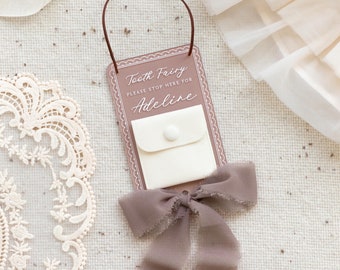 Tooth Fairy Sign, Custom Tooth Fairy Door Hanger, Pillow Pouch for Kids, Personalized My First Tooth Gift