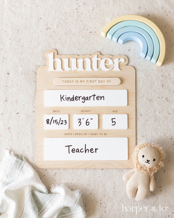 Personalized Last Day of School Sign, First Day of School Board Sign, Custom First Day of School Dry Erase Board, Back to School Photo Prop