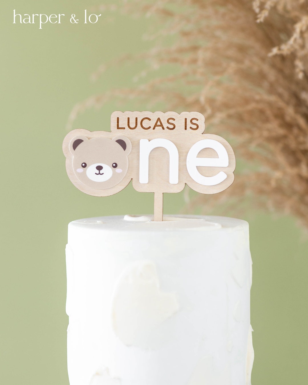 Teddy Bear Cake Topper | Personalized Acrylic Custom Age and Name ...