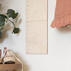 Personalized Wooden Growth Chart | Boho Rainbow | Growth Height Chart ...