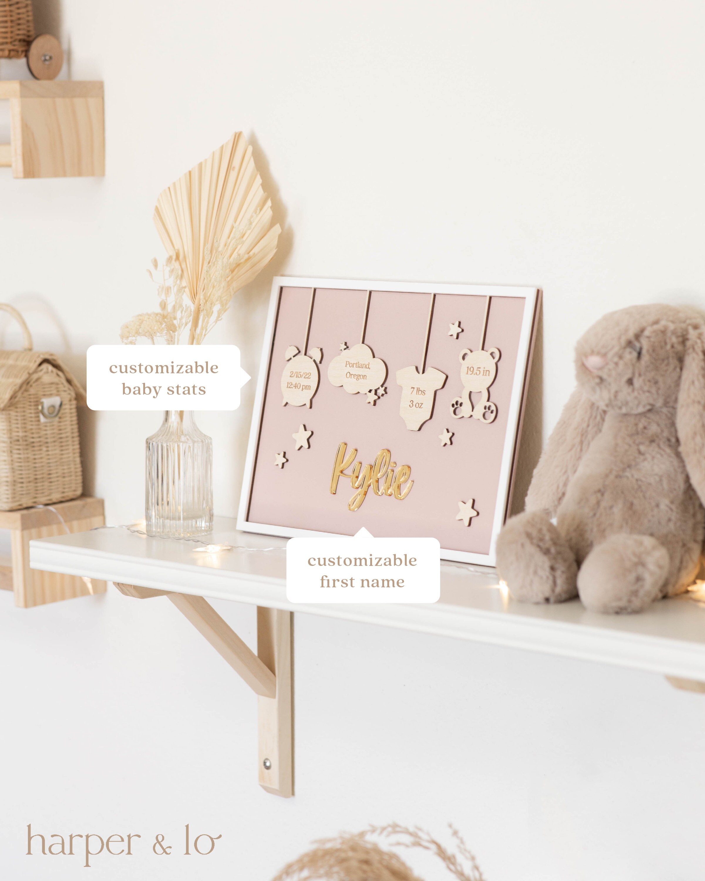 Birth Announcement Frame Sign | Personalized Baby Birth Stats | Newborn ...