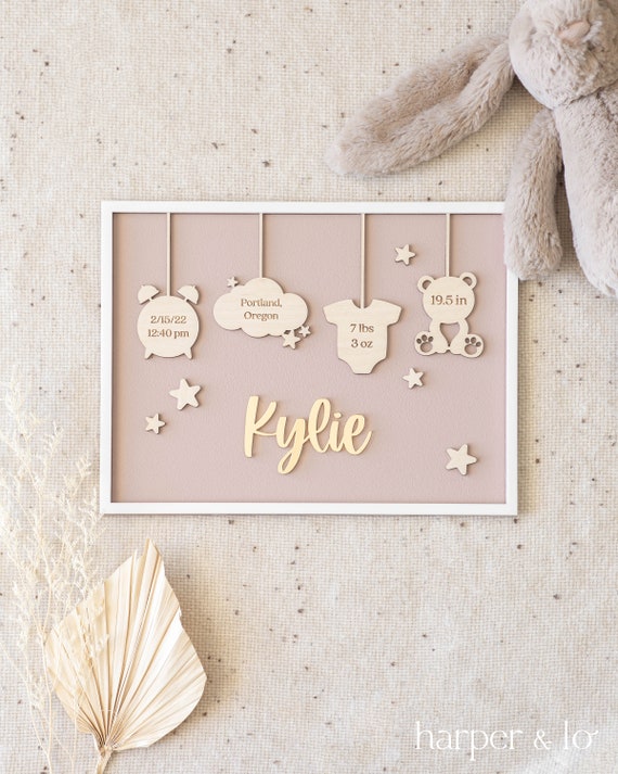 Panneau Annonce Bébé En Bois "Hello World" - Diamètre 15 Cm, Pour Photo Nouveau-né, Baby Shower, Décoration - 9