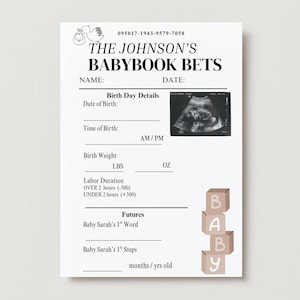 Carte de pari sur les accessoires de baby shower