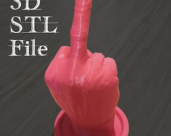 Middle Finger Sculpture STL File: 3D Print Desk Decor (Digital Download)