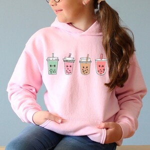 Boba Sweatshirt for Kids Hooded Sweatshirt Boba Tea Hoodie for Children Milk Tea Hoodie for My Daughter Boba Gift Clothing Cute Boba Clothes
