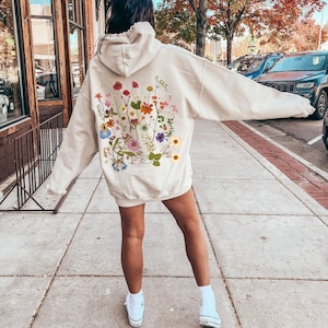 Pressed flower hoodie
