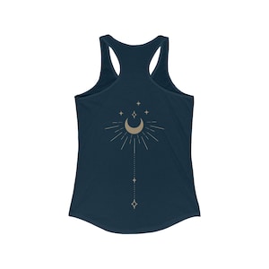 Mystical Moon Phase Tank Top Celestial Shirt Witchy Racerback Tank Workout Clothes Summer Tshirt Boho Astrology Top Spine Tattoo Inspired image 9