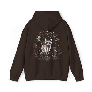 Raccoon Hoodie Mystical Raccoon Sweatshirt Cottagecore Raccoon Hooded Sweater Celestial Hoodie Fleece Hoodie Gift Idea for Raccoon Lovers image 9