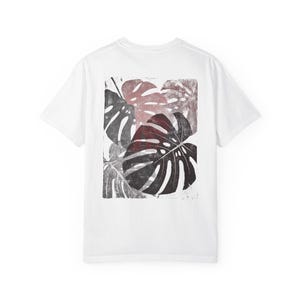 Monstera Shirt, Indoor Plants Shirt, Houseplant T shirt, Monstera Deliciosa Tshirt, Linocut Shirt White