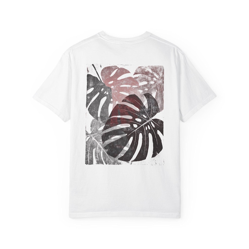 Monstera Shirt, Indoor Plants Shirt, Houseplant T shirt, Monstera Deliciosa Tshirt, Linocut Shirt White