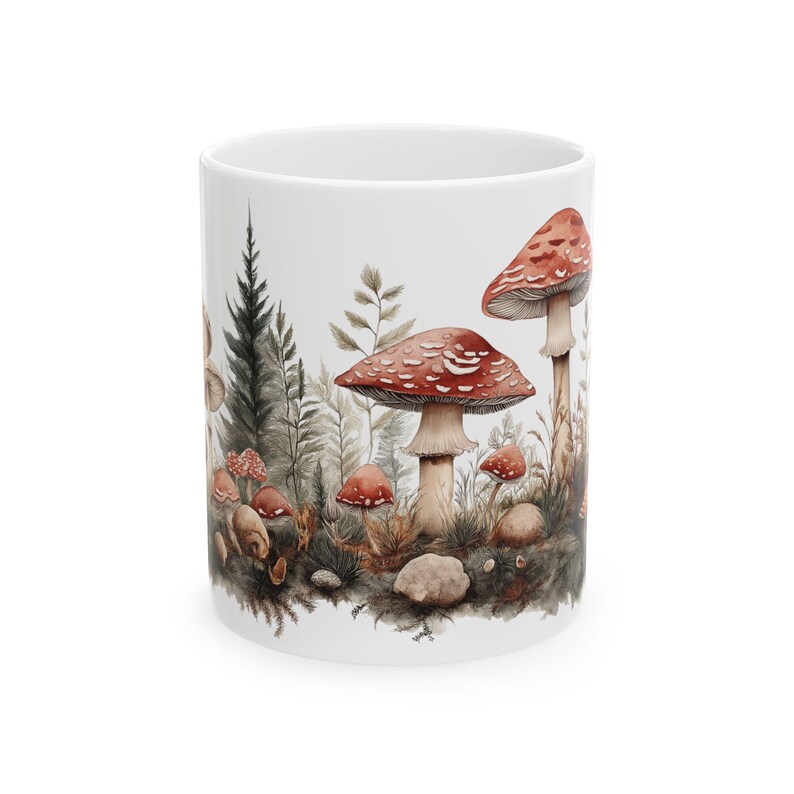 Mushroom Mug, White Ceramic Mug, (11oz, 15oz), Coffee Cups, Tea Mugs, BPA and Lead-Free, Microwave and Dishwasher Safe afbeelding 7