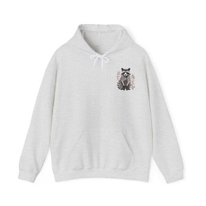 Raccoon Hoodie Block Print Spirit Animal Clothes Cottagecore Aesthetic Woodland Animals Top Racoon Sweatshirt Front Back Hoodie Fleece Gifts zdjęcie 6