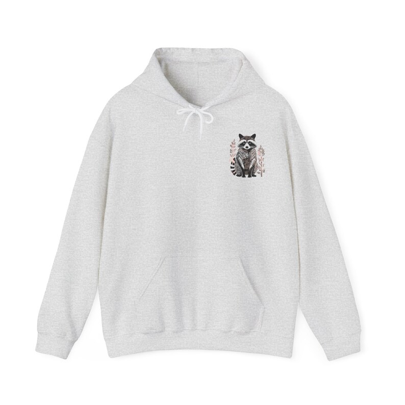Raccoon Hoodie Block Print Spirit Animal Clothes Cottagecore Aesthetic Woodland Animals Top Racoon Sweatshirt Front Back Hoodie Fleece Gifts zdjęcie 6