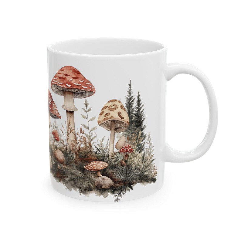 Mushroom Mug, White Ceramic Mug, (11oz, 15oz), Coffee Cups, Tea Mugs, BPA and Lead-Free, Microwave and Dishwasher Safe afbeelding 9