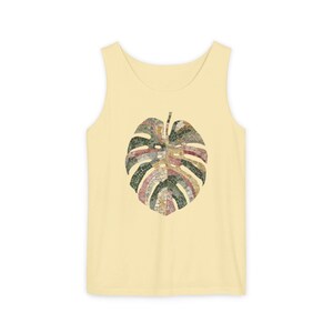 Mosaic Monstera Shirt, Indoor Plants Shirt, Houseplant T Shirt, loose tank top for women, Comfort Colors®, UNISEX Tank Tops, Rib Cage Shirt Butter