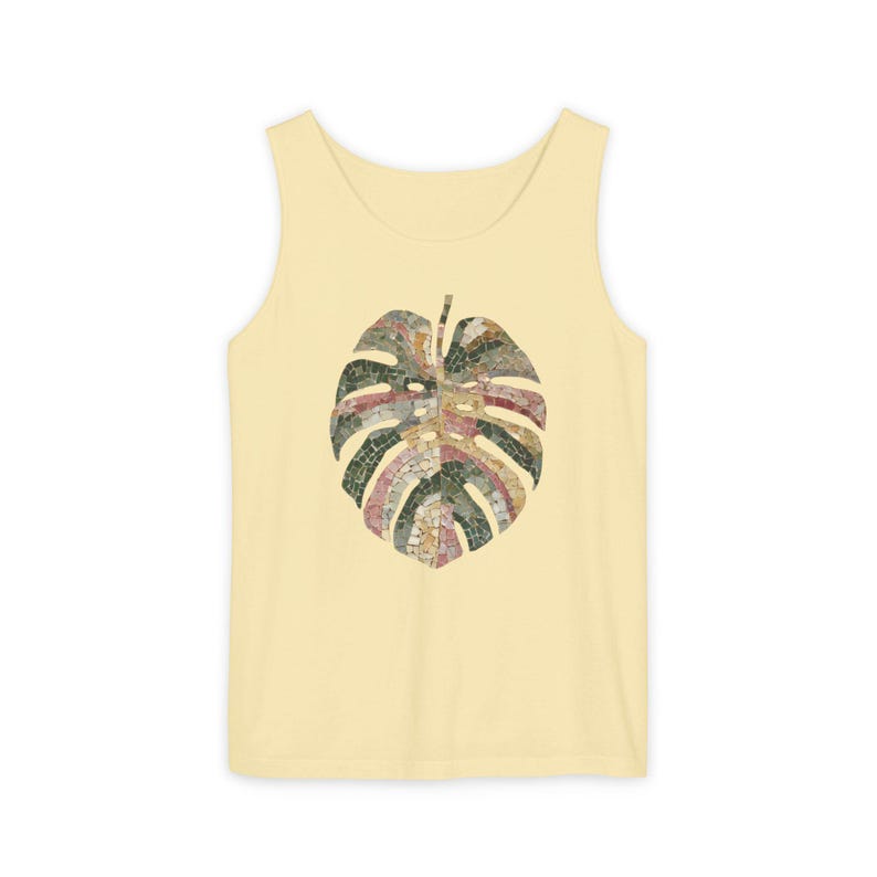 Mosaic Monstera Shirt, Indoor Plants Shirt, Houseplant T Shirt, loose tank top for women, Comfort Colors®, UNISEX Tank Tops, Rib Cage Shirt Butter