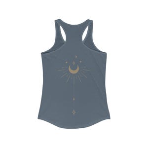 Mystical Moon Phase Tank Top Celestial Shirt Witchy Racerback Tank Workout Clothes Summer Tshirt Boho Astrology Top Spine Tattoo Inspired image 6