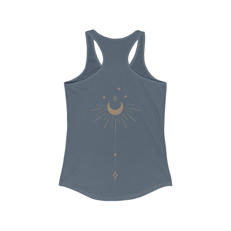 Mystical Moon Phase Tank Top Celestial Shirt Witchy Racerback Tank Workout Clothes Summer Tshirt Boho Astrology Top Spine Tattoo Inspired image 6