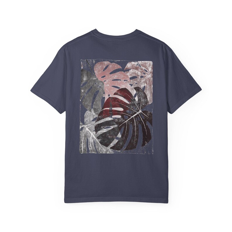 Monstera Shirt, Indoor Plants Shirt, Houseplant T shirt, Monstera Deliciosa Tshirt, Linocut Shirt Denim