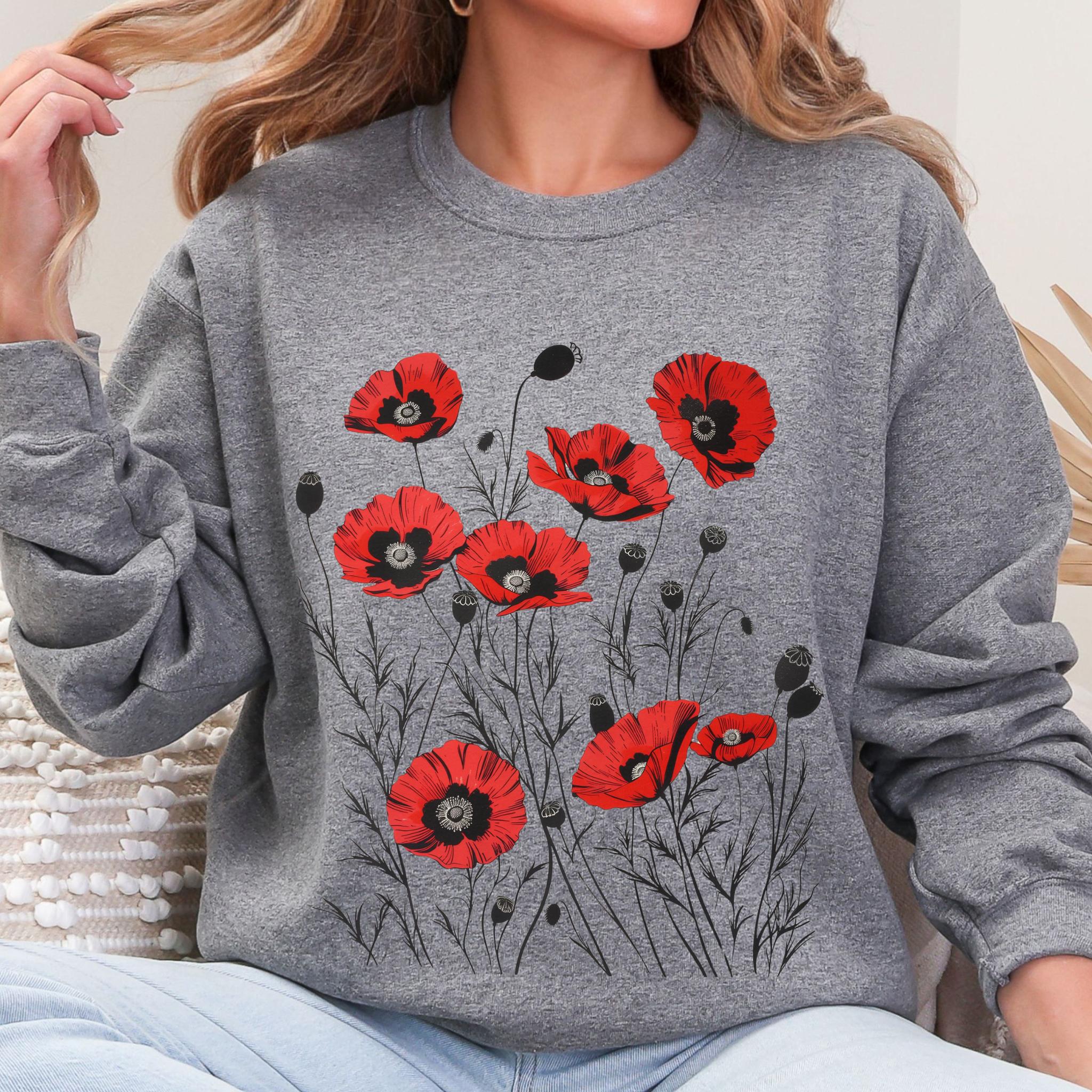 Sweatshirts Hoodies Poppy Flower - Etsy