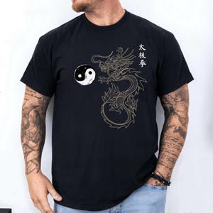 Yin Yang Taichi Dragon Shirt, Taijiquan Tshirt, Year of the Dragon Shirt