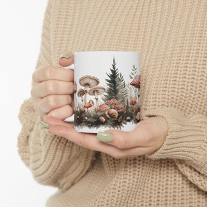 Mushroom Mug, White Ceramic Mug, (11oz, 15oz), Coffee Cups, Tea Mugs, BPA and Lead-Free, Microwave and Dishwasher Safe afbeelding 5