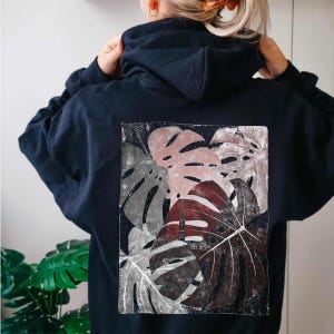 Monstera deliciosa Hoodie Sweatshirt Unisex French Terry Plant Lover Gift