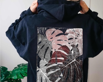 Monstera deliciosa Hoodie Sweatshirt Unisex French Terry Plant Lover Gift