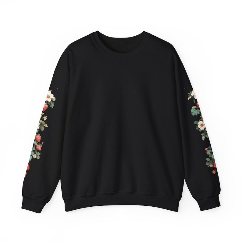 Strawberry Sweater, Sleeve Design Black