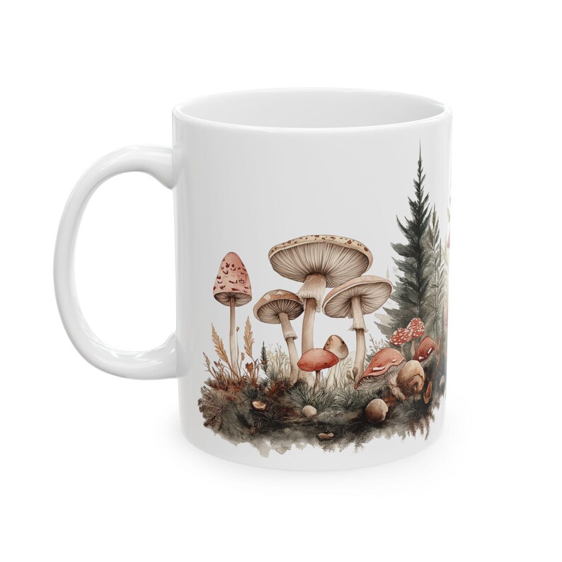 Mushroom Mug, White Ceramic Mug, (11oz, 15oz), Coffee Cups, Tea Mugs, BPA and Lead-Free, Microwave and Dishwasher Safe afbeelding 8