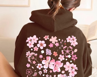 Cherry Blossom Hoodie Brooklyn Sweatshirt Boho Flower Market Shirt