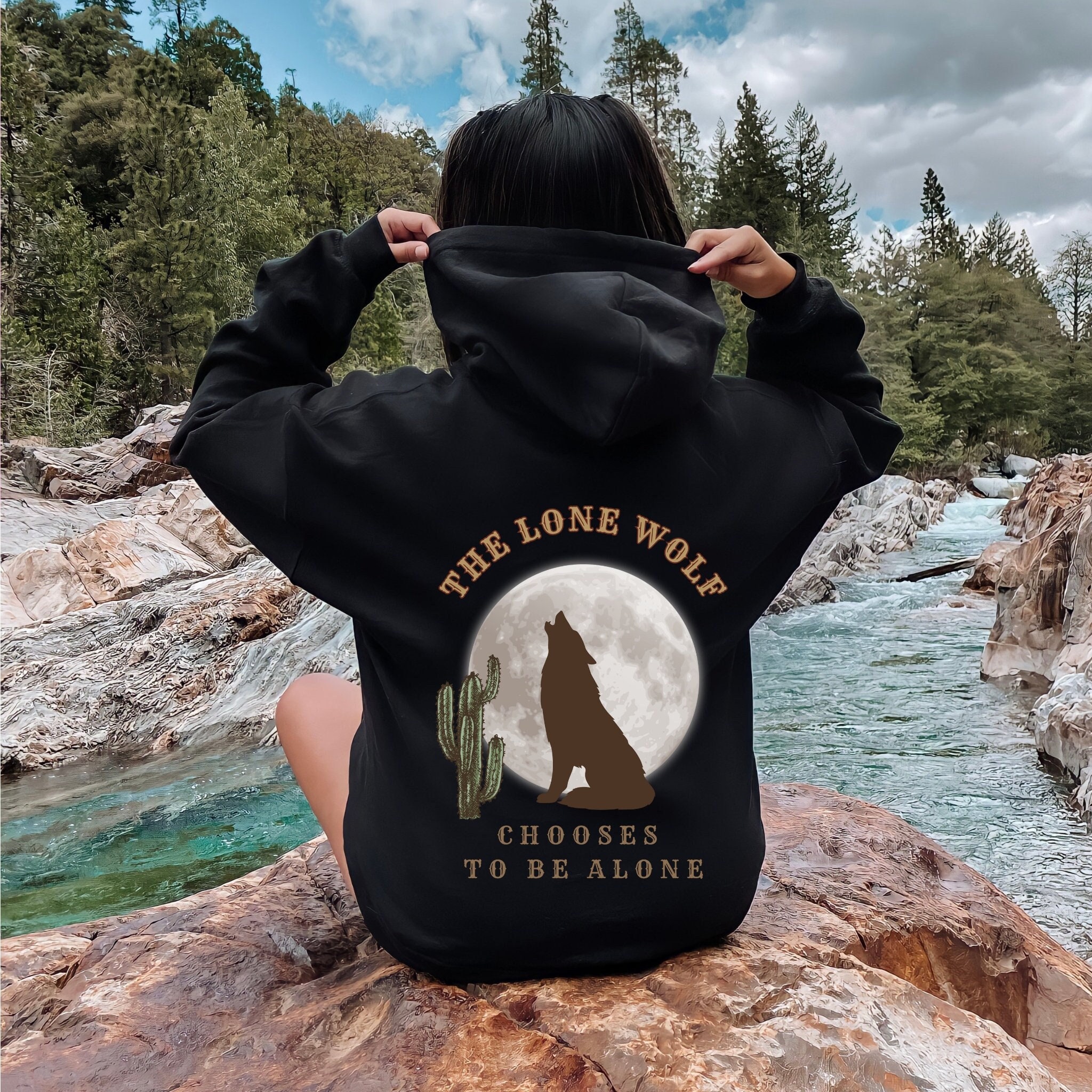 Lone Wolf Sweatshirt Etsy