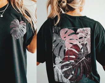 Monstera Shirt, Indoor Plants Shirt, Houseplant T shirt, Monstera Deliciosa Tshirt, Linocut Shirt