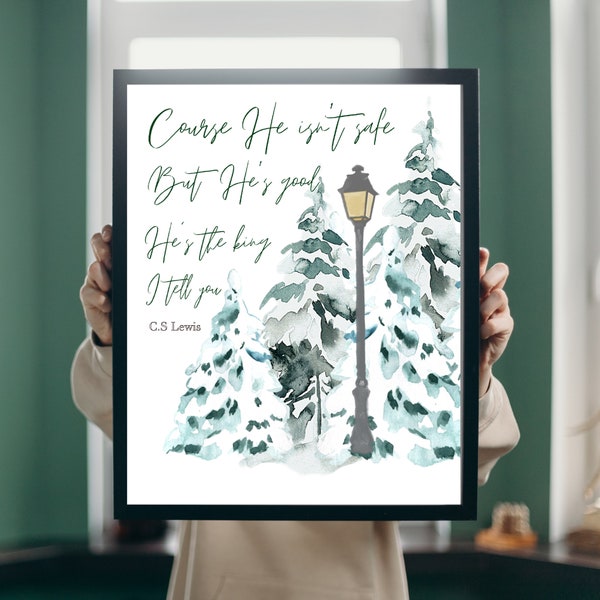 CS Lewis Chronicles of Narnia Aslan: Digital wall Art