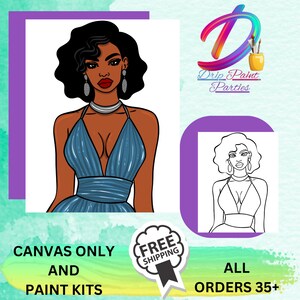 So Pretty/Paint Party/Sip and Paint/Pre-drawn Canvas/Art Party/DIY Paint Party/Paint Kit