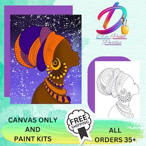 Royal/ Paint Party/ Sip and Paint/ Pre-drawn Canvas/ Art Party/DIY Paint Party