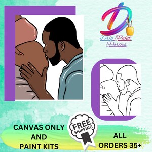 New Love/Paint Party/Sip and Paint/Pre-drawn Canvas/Art Party/DIY Paint Party/Paint Kit
