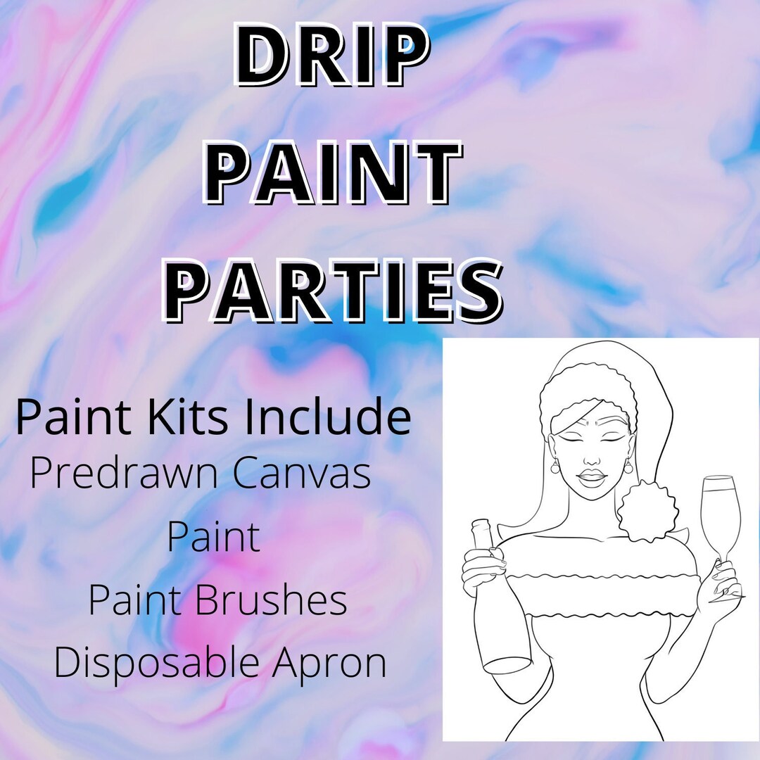 Xmas Cheer/ Paint Party/sip and Paint/ Predrawn Canvas/ Art Etsy