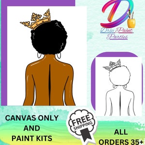 Queen/ Paint Party/ Sip and Paint/ Pre-Drawn Canvas/ Art Party