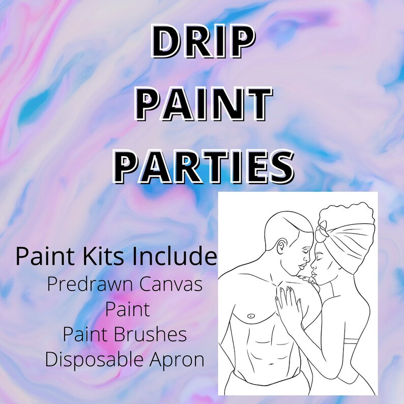 Soulmate/ Paint Party/ Sip and Paint/ Predrawn Canvas/ Art Party Etsy