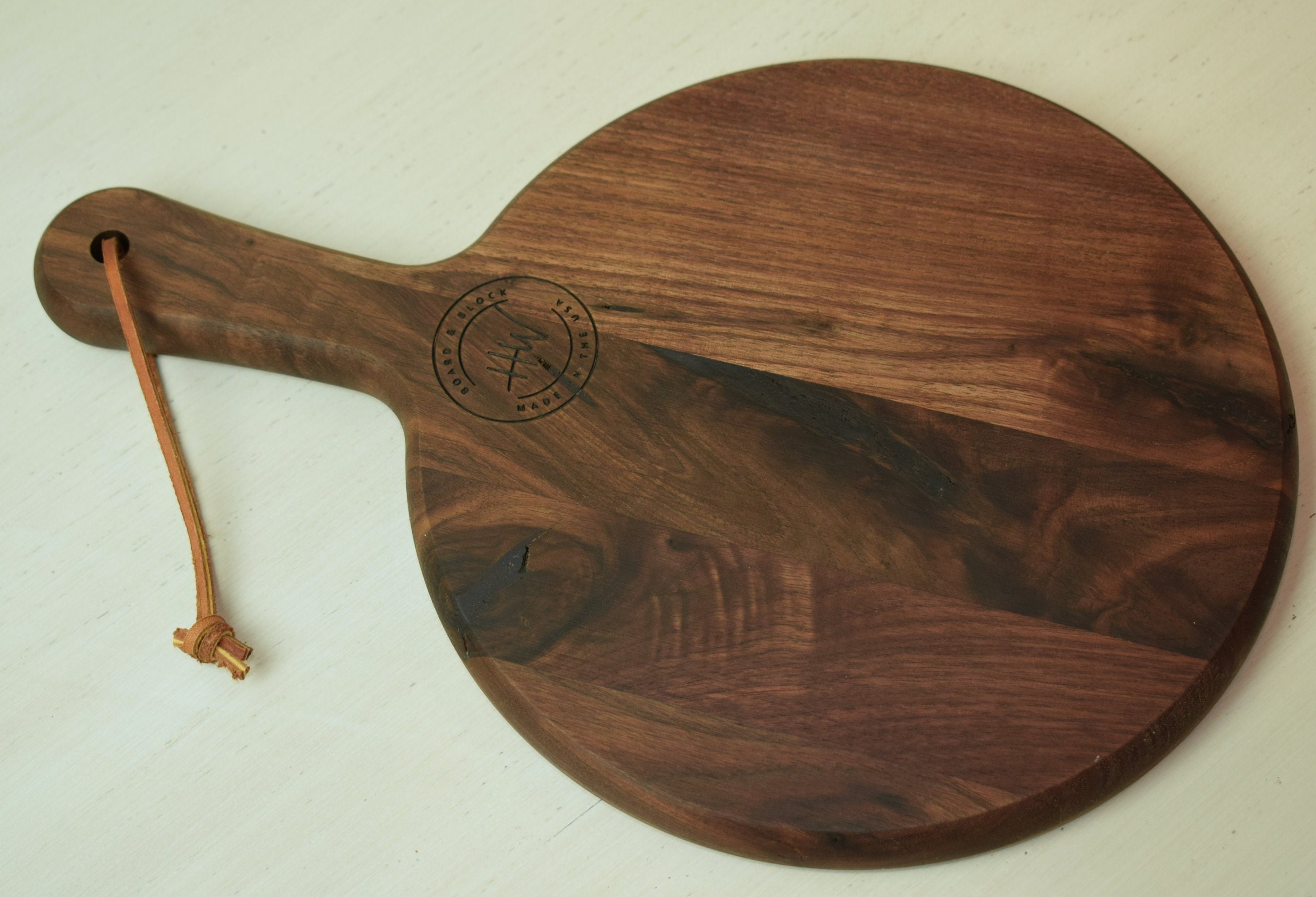 Small Round Cutting Board With Handle Etsy