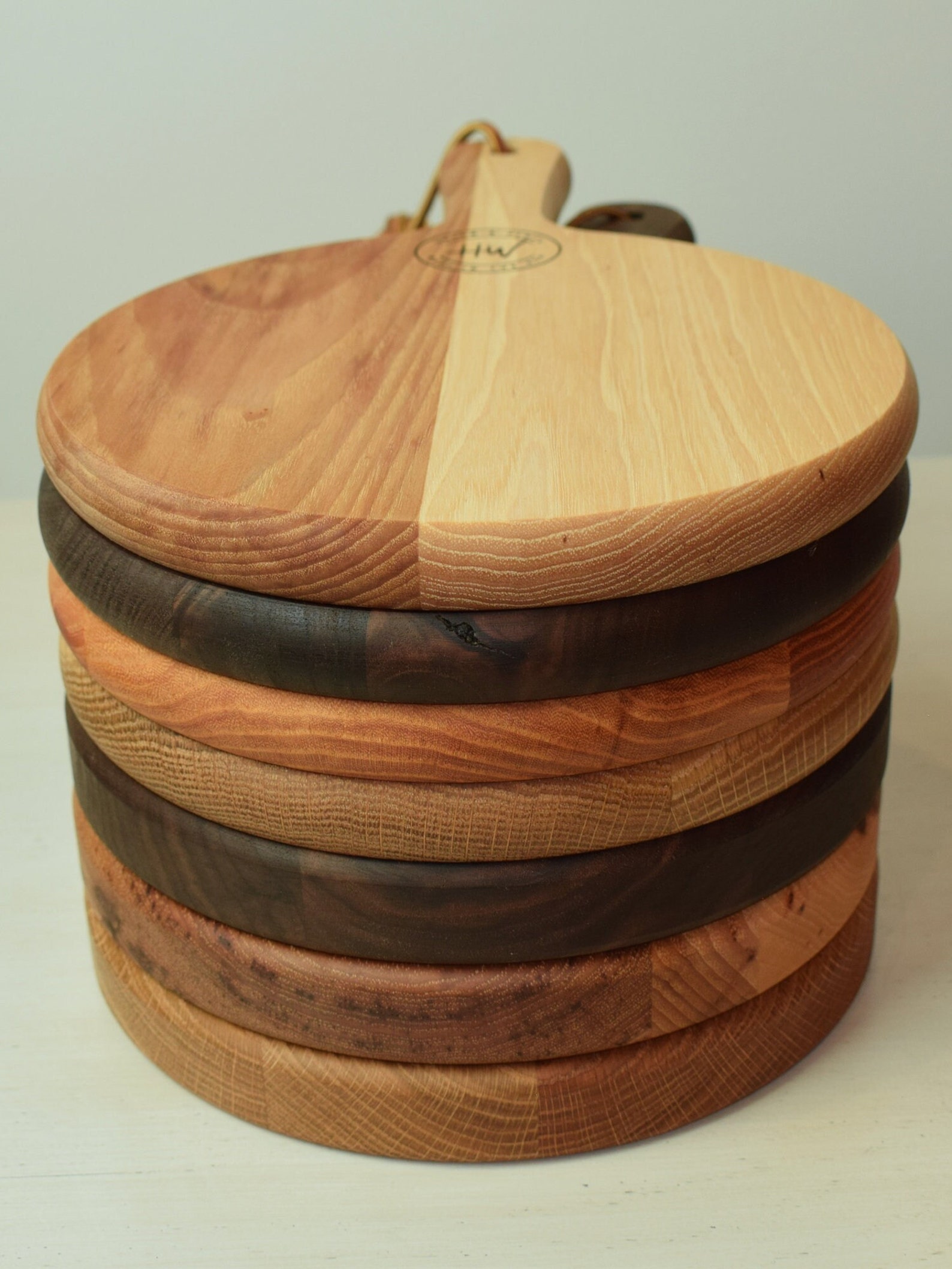 Small Round Cutting Board With Handle Etsy