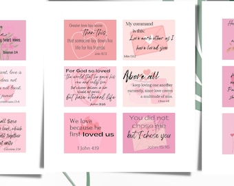 Love Bible Verse Cards: Christian Valentine Printable (Digital Download)