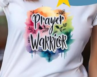 Gebedsstrijder PNG: christelijk T-shirt, mok en tijdschriftontwerp (digitale download)